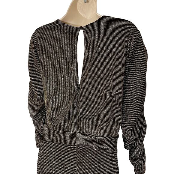 Torrid NWT Gold Black Glitter Knit Stretch Jumpsuit, Long Sleeve, Plus size 16 - Picture 3 of 7